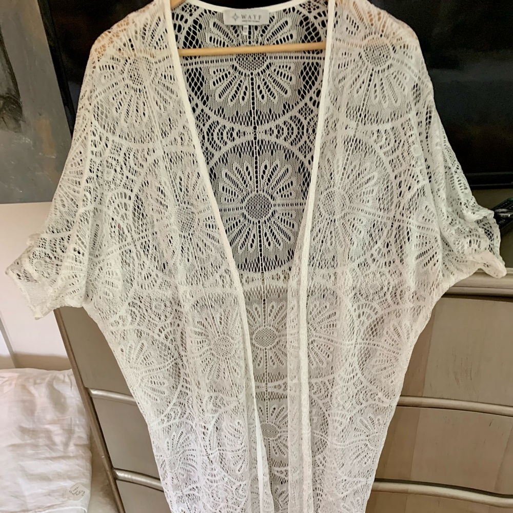 WAYF lace beach coverup